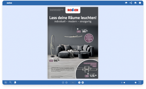 Beispiel für digitale Prospektwerbung von "ROLLER" - erstellt mit publishing.one